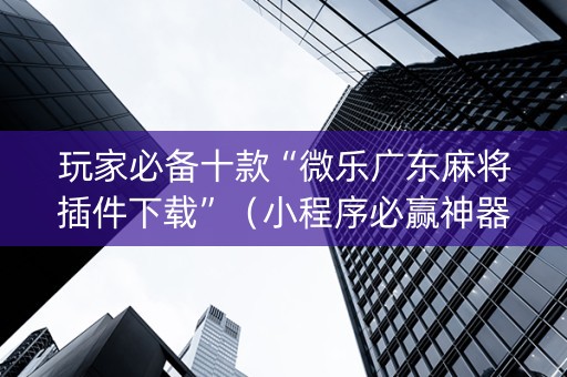 玩家必备十款“微乐广东麻将插件下载”（小程序必赢神器)