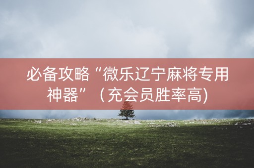 必备攻略“微乐辽宁麻将专用神器”（充会员胜率高)