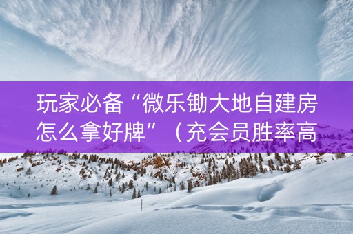 玩家必备“微乐锄大地自建房怎么拿好牌”（充会员胜率高)