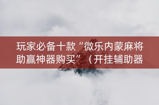 玩家必备十款“微乐内蒙麻将助赢神器购买”（开挂辅助器插件)