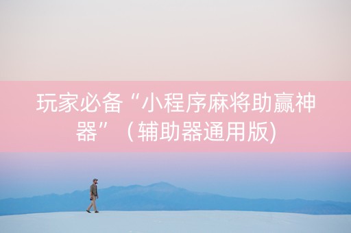 玩家必备“小程序麻将助赢神器”（辅助器通用版)