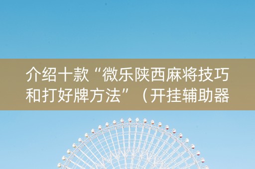 介绍十款“微乐陕西麻将技巧和打好牌方法”（开挂辅助器脚本)