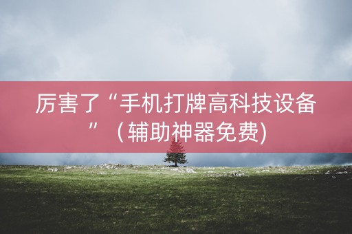 厉害了“手机打牌高科技设备”（辅助神器免费)