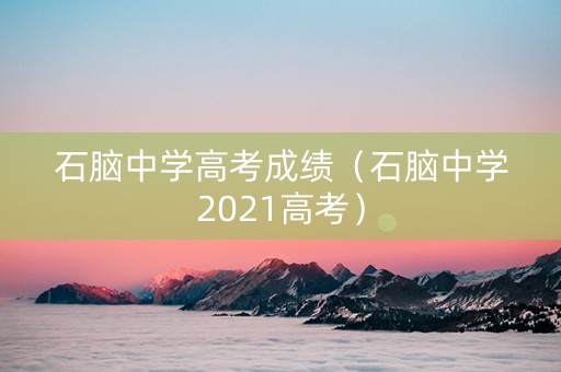 石脑中学高考成绩（石脑中学2021高考）