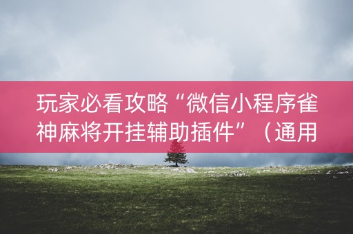 玩家必看攻略“微信小程序雀神麻将开挂辅助插件”（通用挂软件多少钱)
