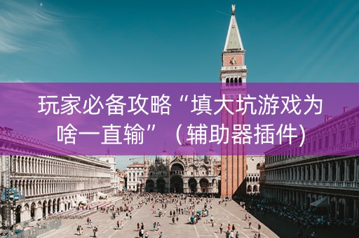 玩家必备攻略“填大坑游戏为啥一直输”（辅助器插件)