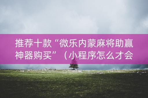 推荐十款“微乐内蒙麻将助赢神器购买”（小程序怎么才会赢)