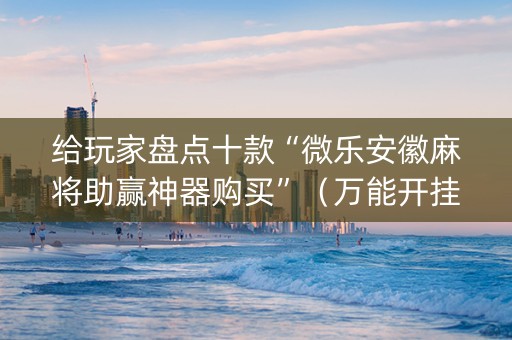 给玩家盘点十款“微乐安徽麻将助赢神器购买”（万能开挂神器)