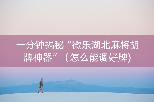 一分钟揭秘“微乐湖北麻将胡牌神器”（怎么能调好牌)