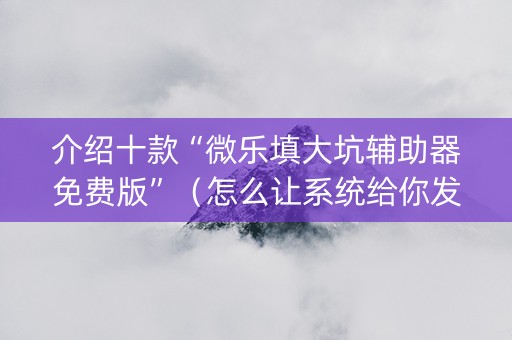 介绍十款“微乐填大坑辅助器免费版”（怎么让系统给你发好牌)