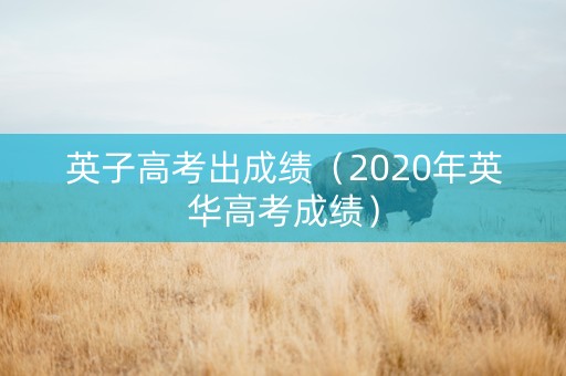 英子高考出成绩（2020年英华高考成绩）