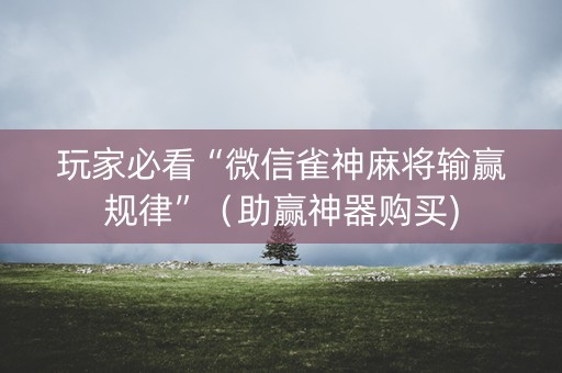 玩家必看“微信雀神麻将输赢规律”（助赢神器购买)