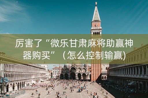 厉害了“微乐甘肃麻将助赢神器购买”（怎么控制输赢)