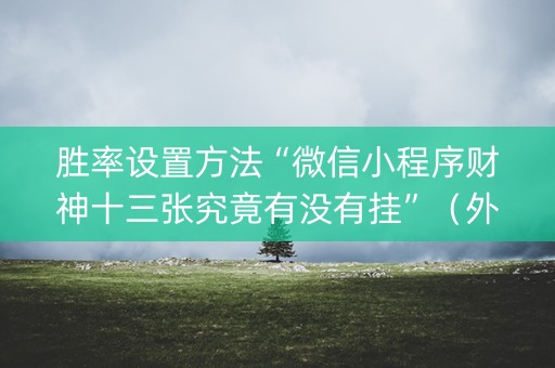 胜率设置方法“微信小程序财神十三张究竟有没有挂”（外辅工具)