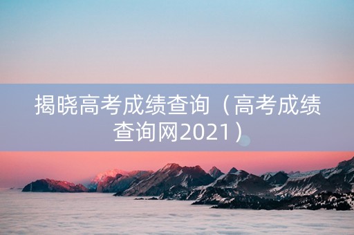 揭晓高考成绩查询（高考成绩查询网2021）