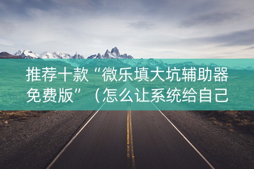 推荐十款“微乐填大坑辅助器免费版”（怎么让系统给自己好牌)