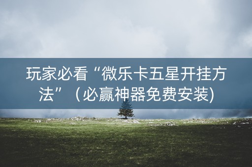 玩家必看“微乐卡五星开挂方法”（必赢神器免费安装)