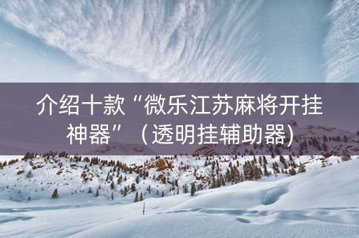 介绍十款“微乐江苏麻将开挂神器”（透明挂辅助器)