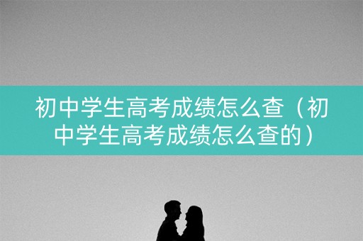 初中学生高考成绩怎么查（初中学生高考成绩怎么查的）