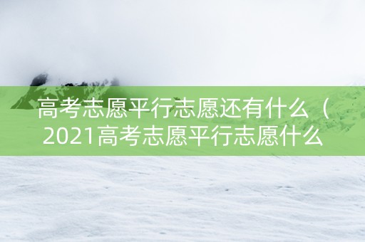 高考志愿平行志愿还有什么（2021高考志愿平行志愿什么意思）