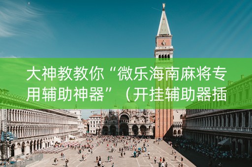 大神教教你“微乐海南麻将专用辅助神器”（开挂辅助器插件)