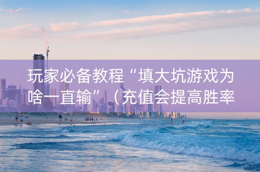 玩家必备教程“填大坑游戏为啥一直输”（充值会提高胜率么)