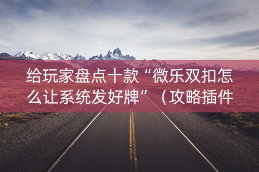 给玩家盘点十款“微乐双扣怎么让系统发好牌”（攻略插件)