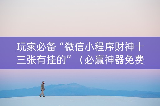 玩家必备“微信小程序财神十三张有挂的”（必赢神器免费安装)