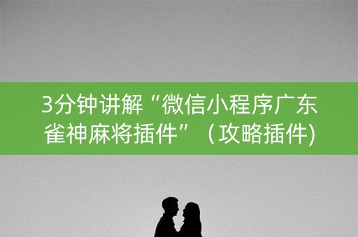 3分钟讲解“微信小程序广东雀神麻将插件”（攻略插件)