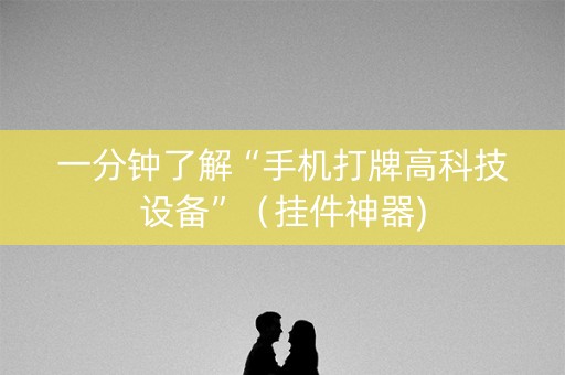 一分钟了解“手机打牌高科技设备”（挂件神器)