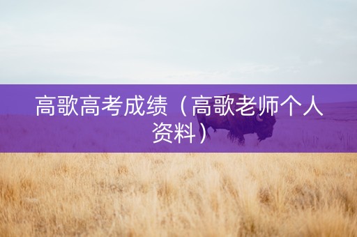高歌高考成绩（高歌老师个人资料）