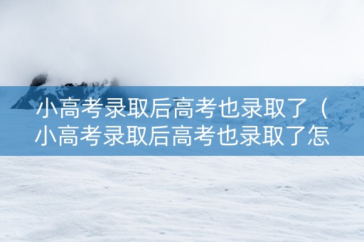 小高考录取后高考也录取了（小高考录取后高考也录取了怎么回事）