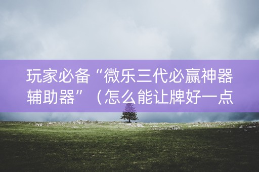 玩家必备“微乐三代必赢神器辅助器”（怎么能让牌好一点)
