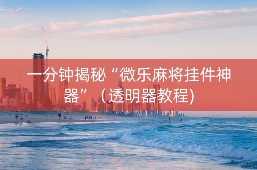 一分钟揭秘“微乐麻将挂件神器”（透明器教程)