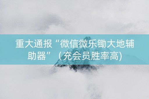 重大通报“微信微乐锄大地辅助器”（充会员胜率高)