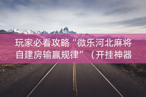 玩家必看攻略“微乐河北麻将自建房输赢规律”（开挂神器下载)