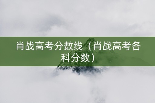 肖战高考分数线（肖战高考各科分数）