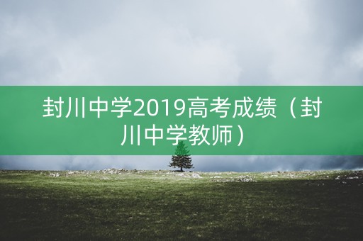 封川中学2019高考成绩（封川中学教师）