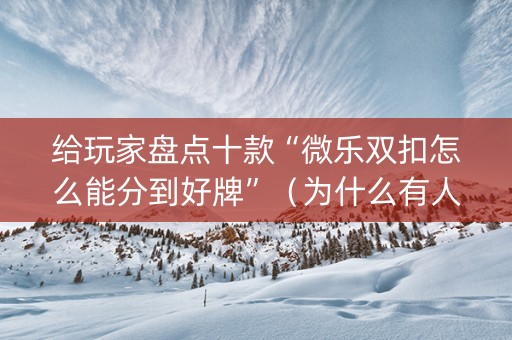 给玩家盘点十款“微乐双扣怎么能分到好牌”（为什么有人一直赢)