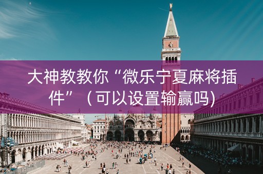 大神教教你“微乐宁夏麻将插件”（可以设置输赢吗)