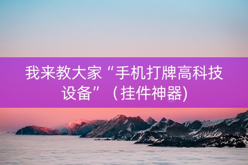 我来教大家“手机打牌高科技设备”（挂件神器)