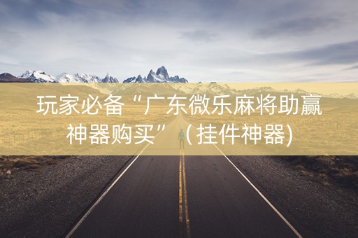 玩家必备“广东微乐麻将助赢神器购买”（挂件神器)