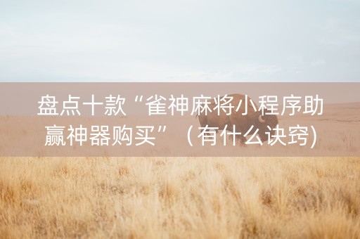 盘点十款“雀神麻将小程序助赢神器购买”（有什么诀窍)
