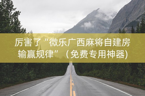厉害了“微乐广西麻将自建房输赢规律”（免费专用神器)