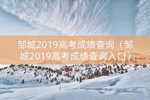 邹城2019高考成绩查询（邹城2019高考成绩查询入口）