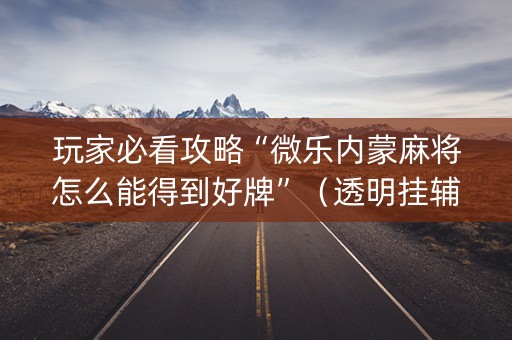 玩家必看攻略“微乐内蒙麻将怎么能得到好牌”（透明挂辅助器)