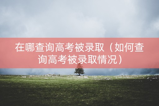 在哪查询高考被录取（如何查询高考被录取情况）