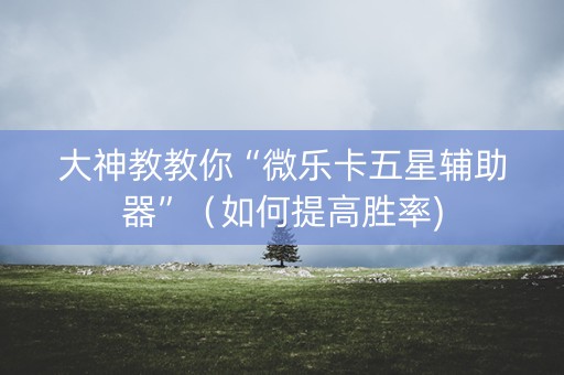 大神教教你“微乐卡五星辅助器”（如何提高胜率)