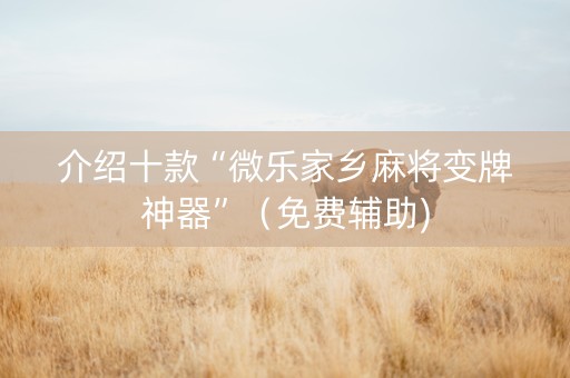 介绍十款“微乐家乡麻将变牌神器”（免费辅助)
