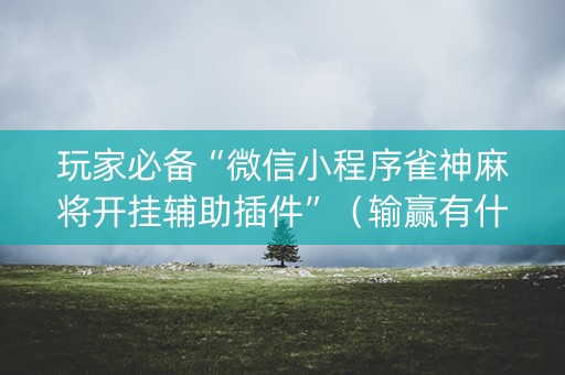 玩家必备“微信小程序雀神麻将开挂辅助插件”（输赢有什么规律)